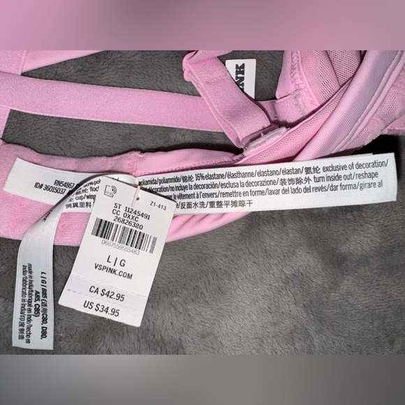 PINK Victoria’s Secret Unlined Lace Bra Wink Scoop Bralette Size Large - Picture 3 of 3